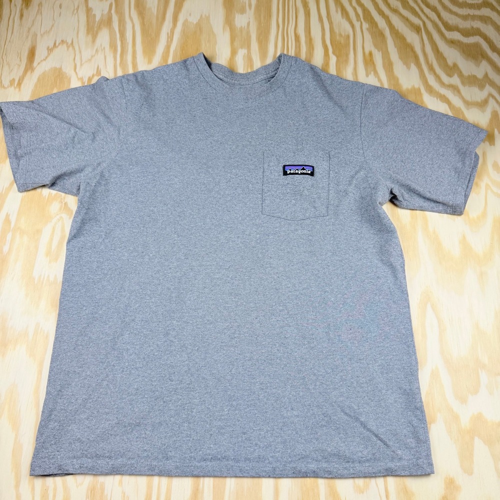 Patagonia Mens Gray Responsibili-Tee Short Sleeve Pocket T-Shirt S Regular Fit